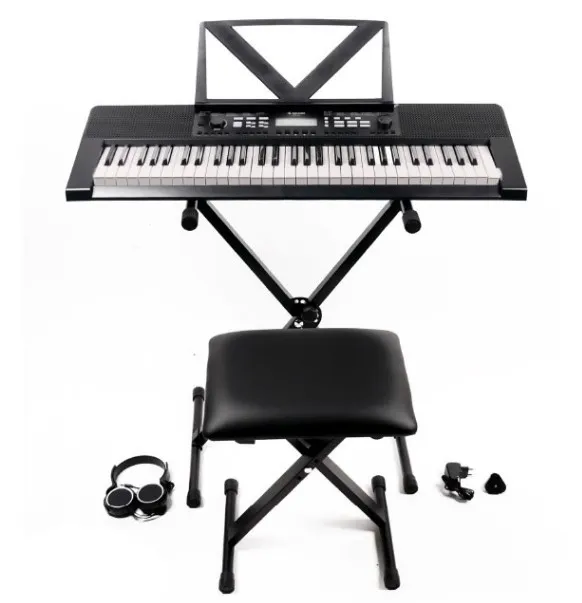 KIT TECLADO 61 TECLAS DEK620 EC6723 DONNER C/BANQUETA + AUDIFONOS + ATRIL
